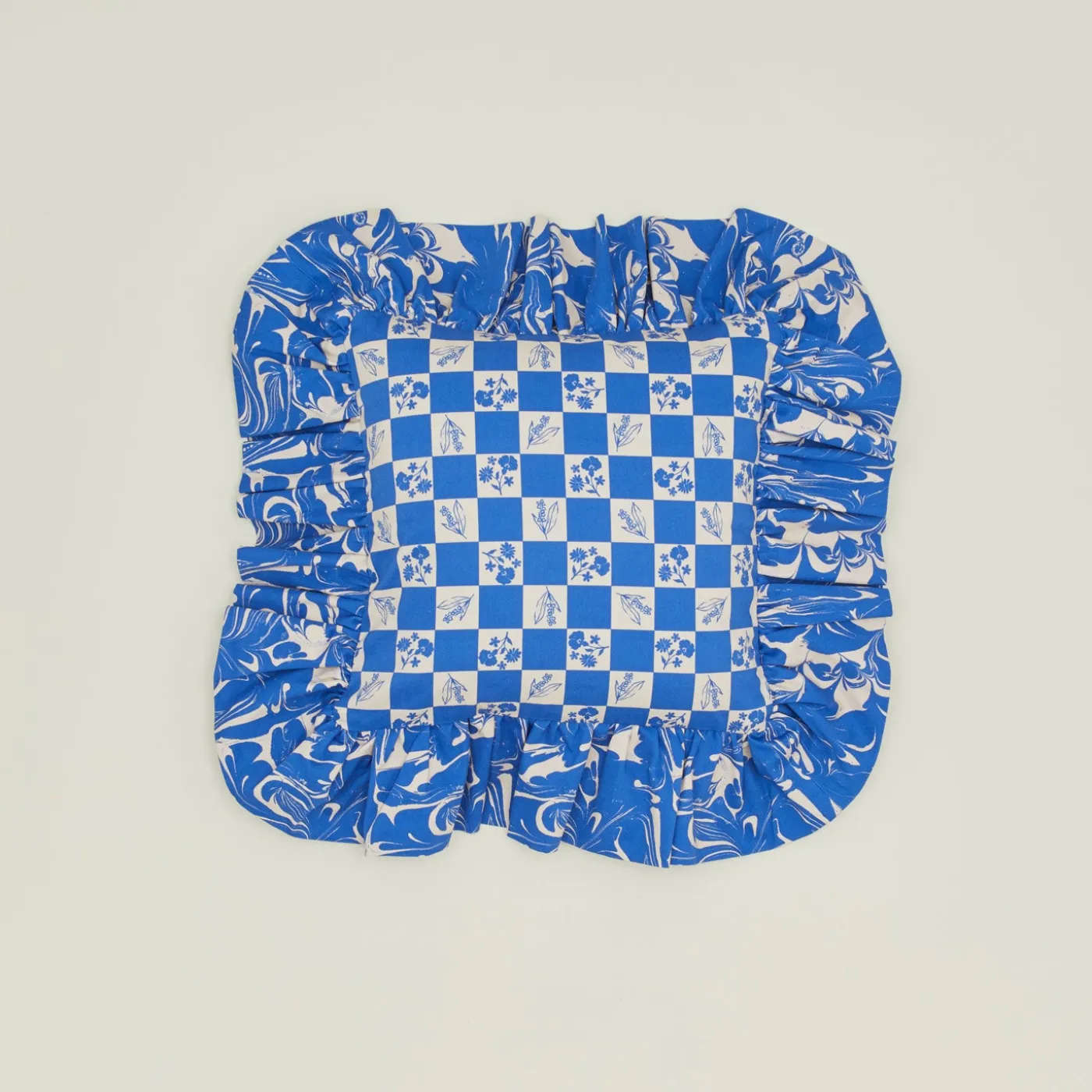 Ruffled Floral Cushion