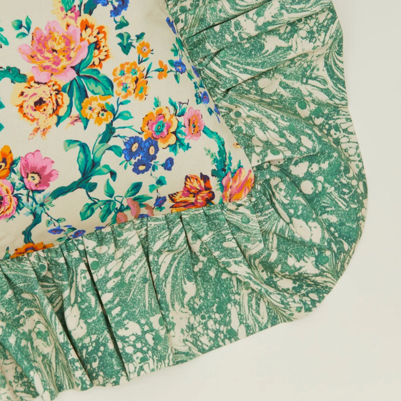 Ruffled Floral Cushion