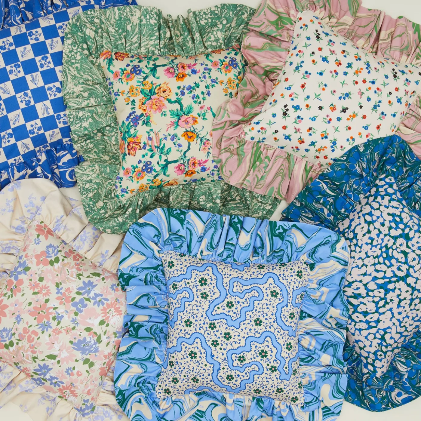 Ruffled Floral Cushion