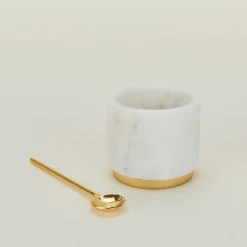 Simple Marble Sugar + Salt Dish