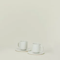 Simple Porcelain Espresso Mugs, Set of 2