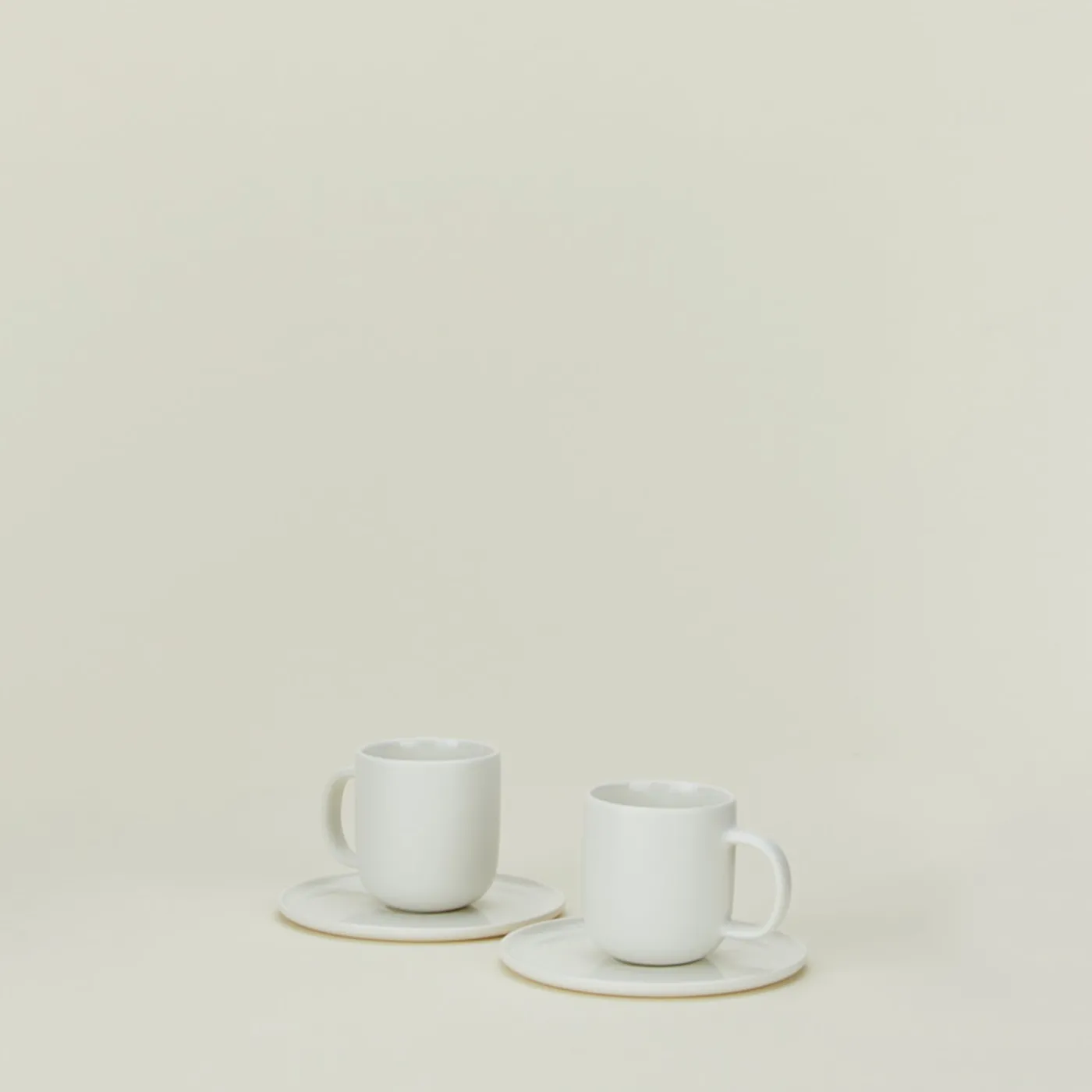 Simple Porcelain Espresso Mugs, Set of 2