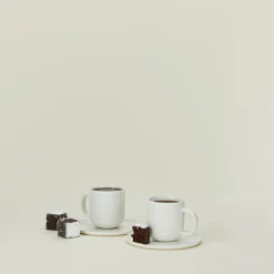 Simple Porcelain Espresso Mugs, Set of 2