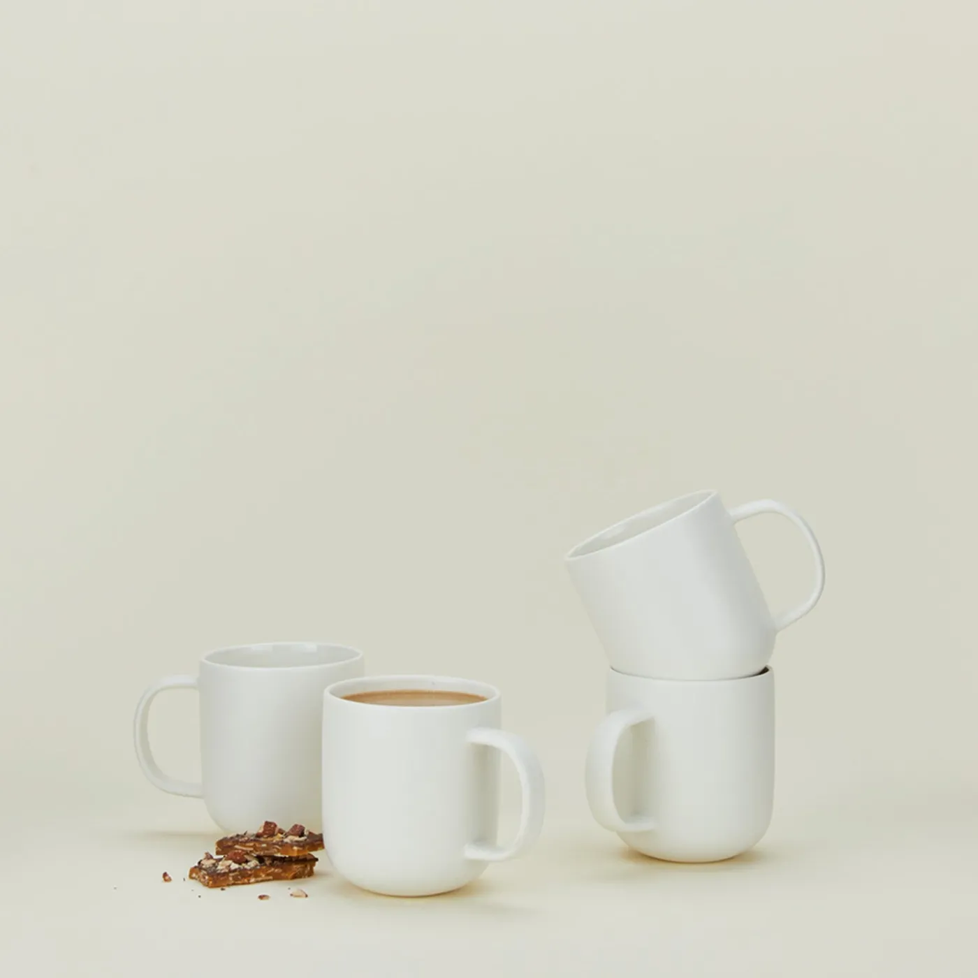 Simple Porcelain Mug, Set of 4