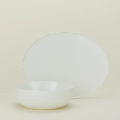 Simple Porcelain Serveware, 2 Piece Set