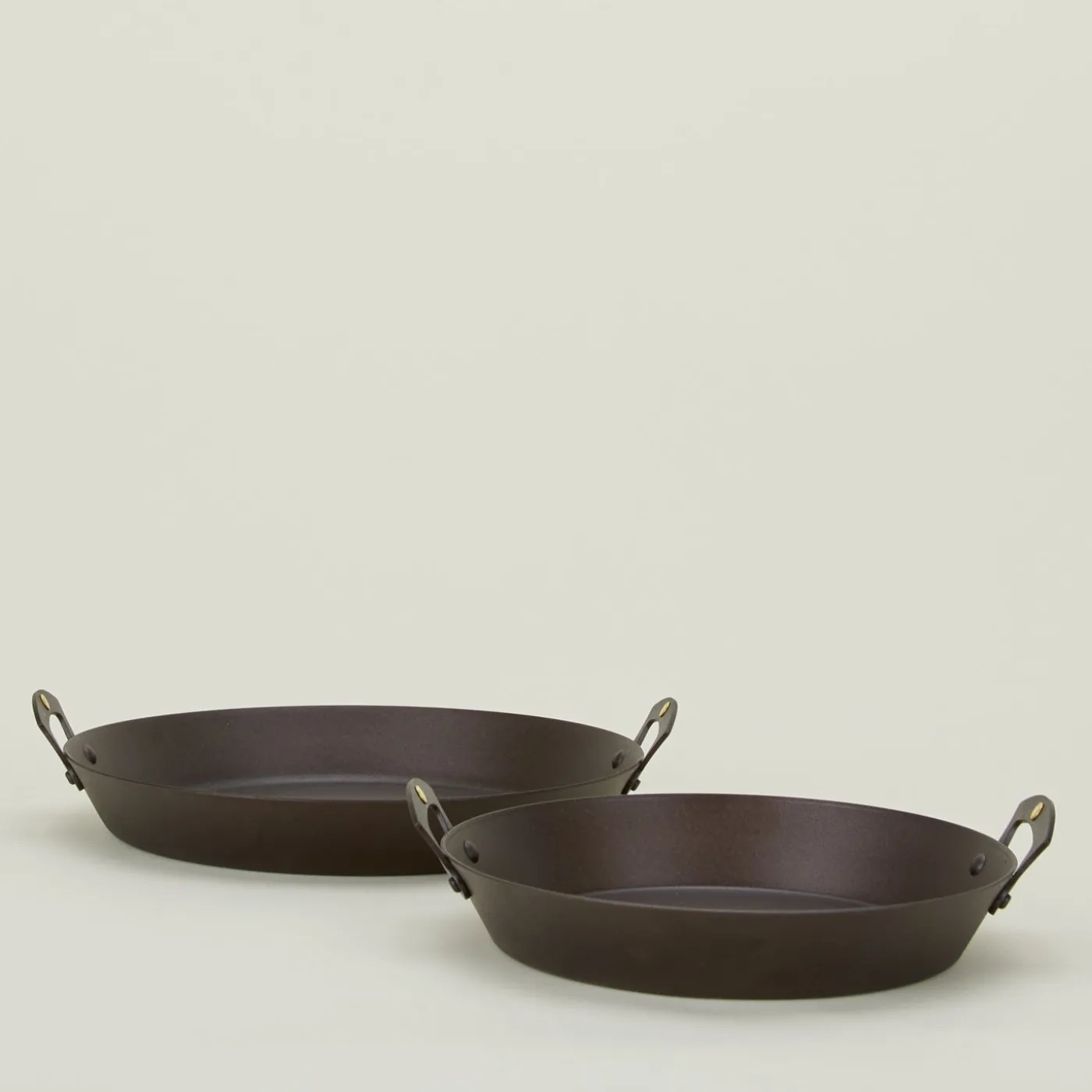 Spun Iron Two Handled Saute Pan