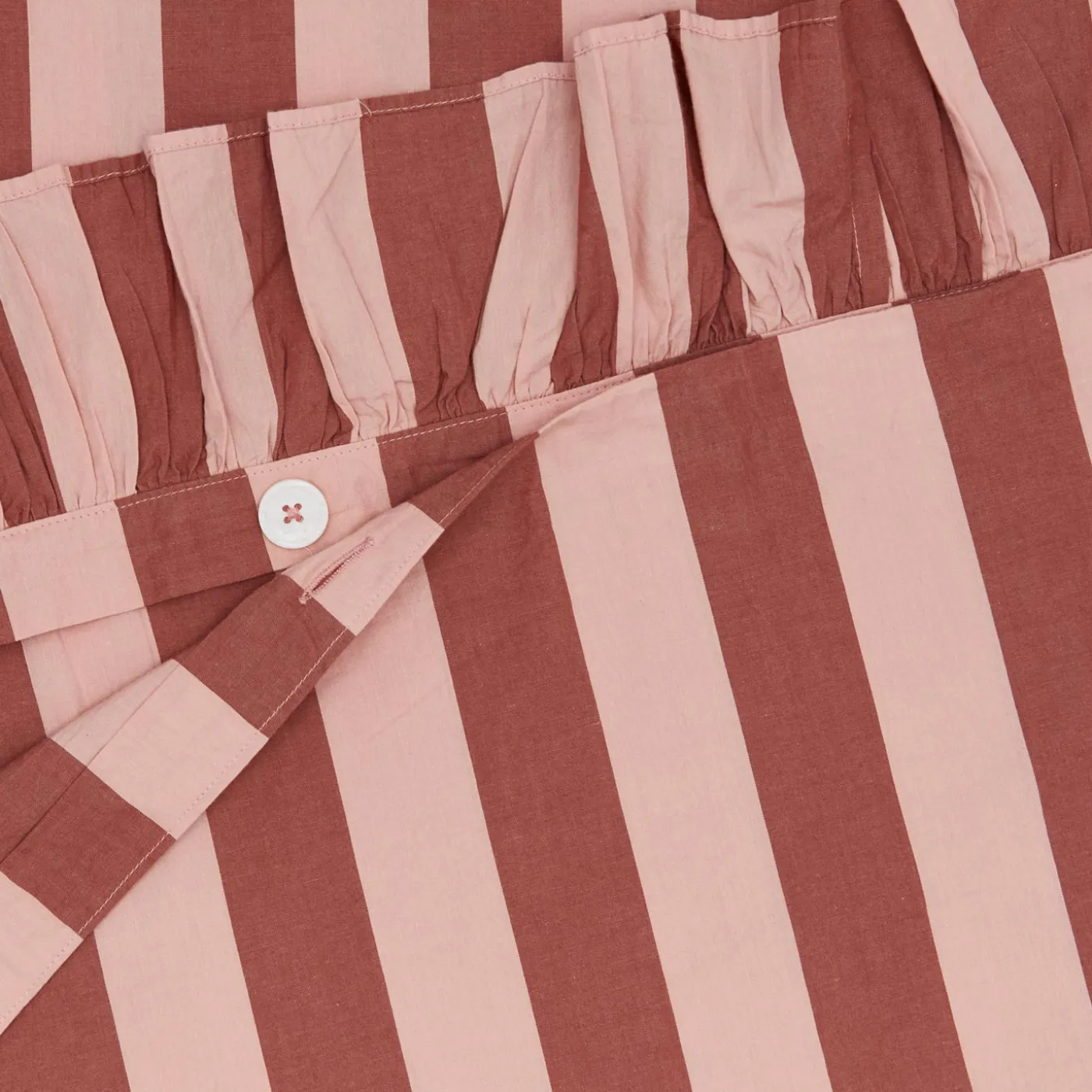 Striped + Ruffled Duvet Cover