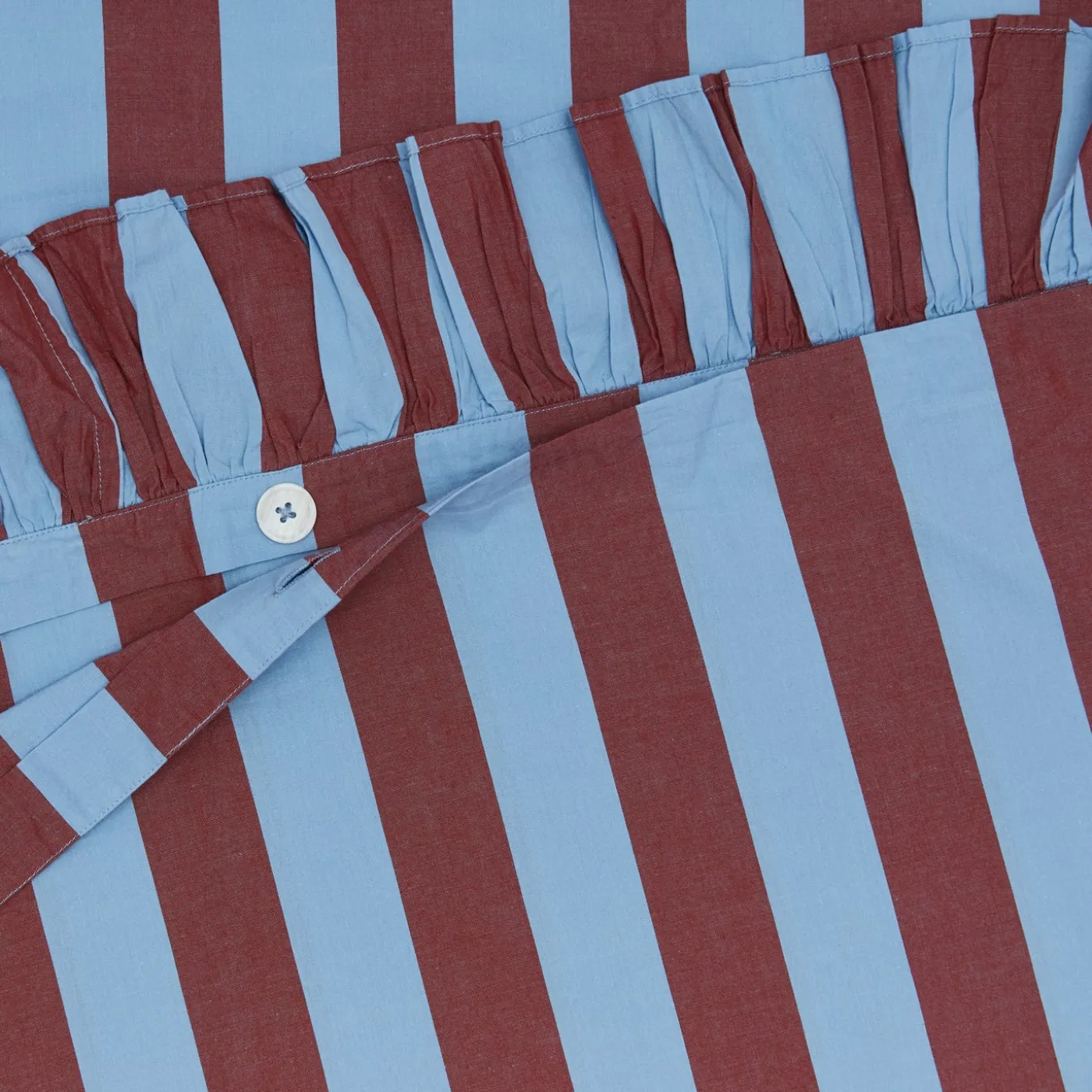 Striped + Ruffled Duvet Cover