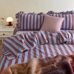 Striped + Ruffled Pillowcases, Set of 2