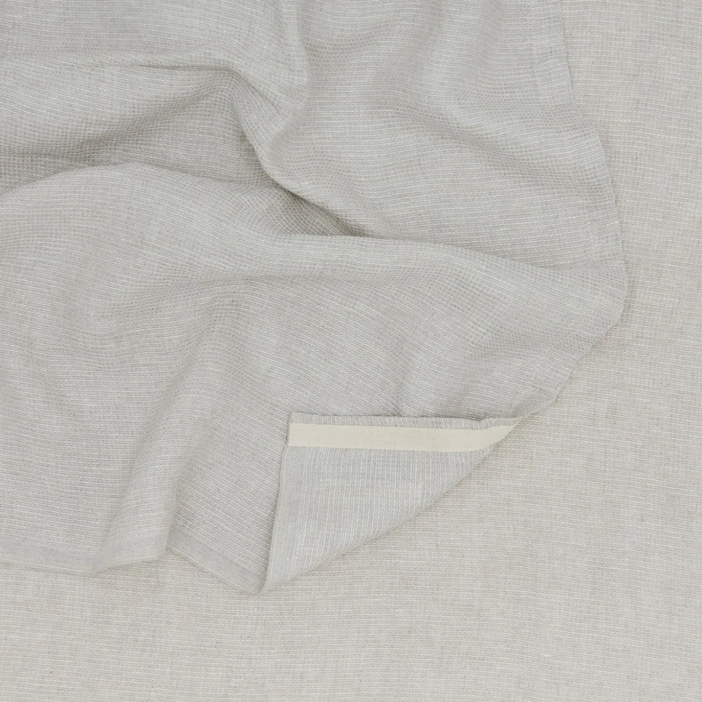 Washed Linen Waffle Throw Blanket - Natural
